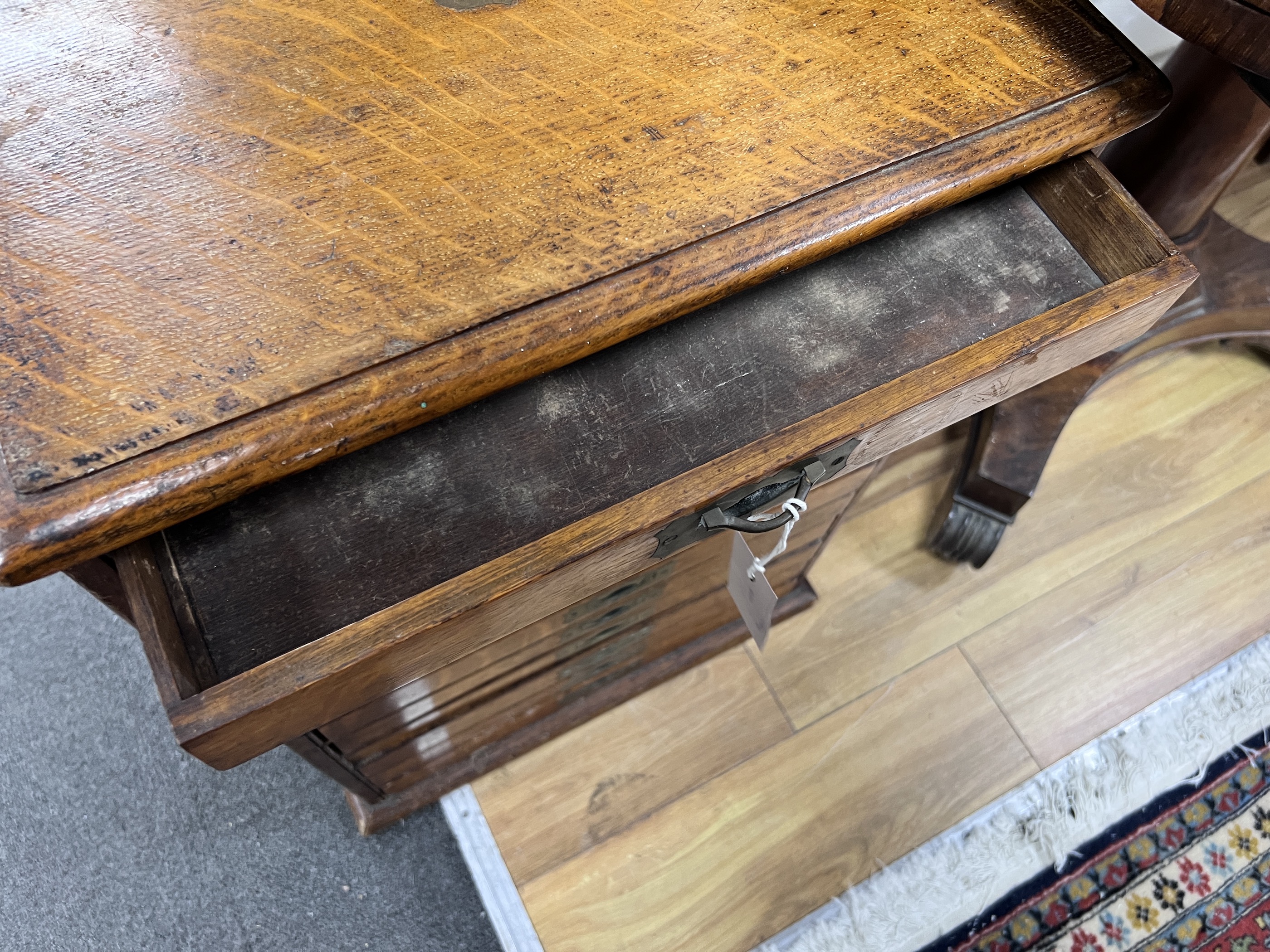 A Victorian golden oak collector's chest of twelve drawers, width 48cm, height 65cm